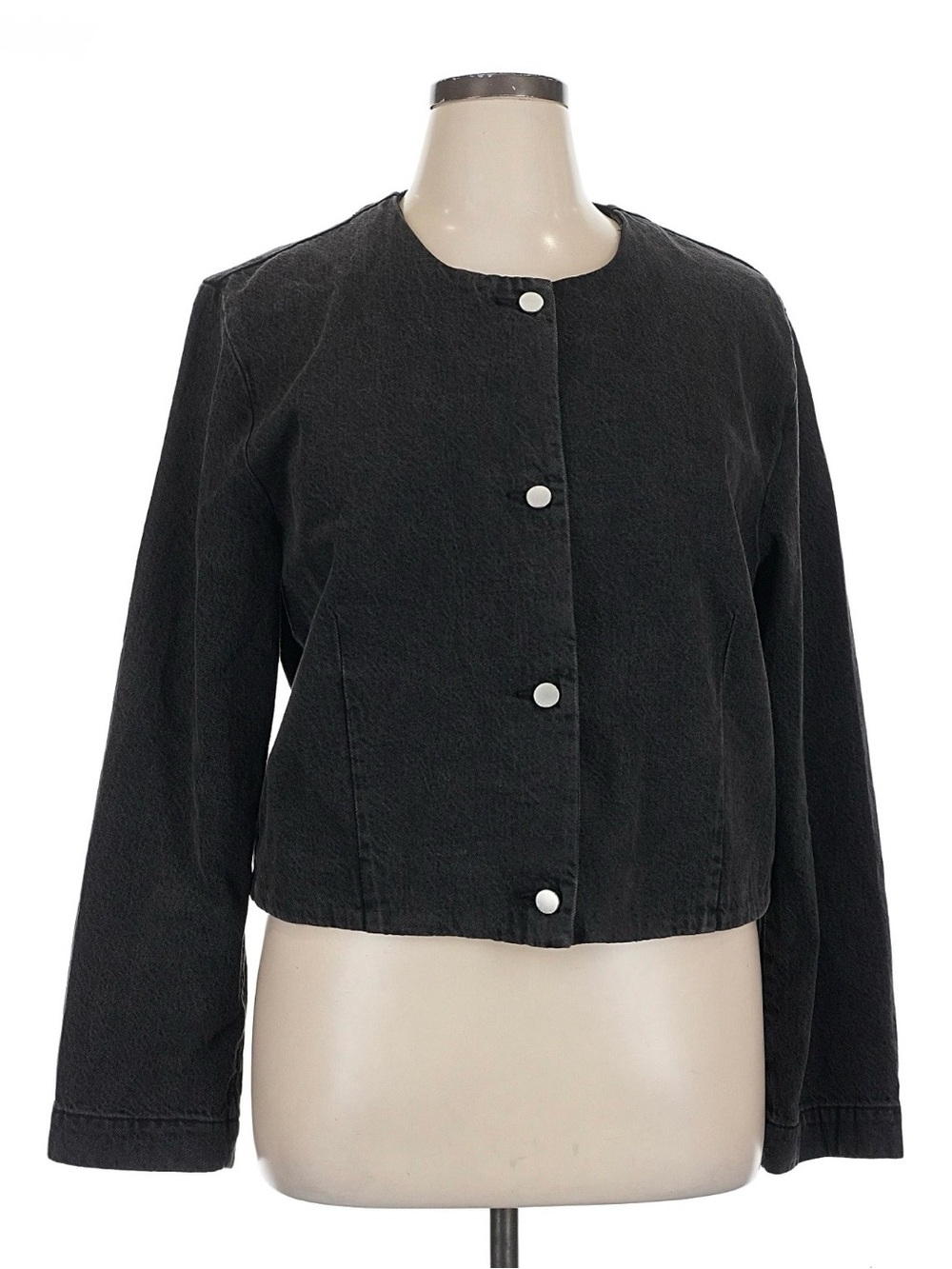 Abercrombie & Fitch Black Snap-Front Jean Jacket - Women